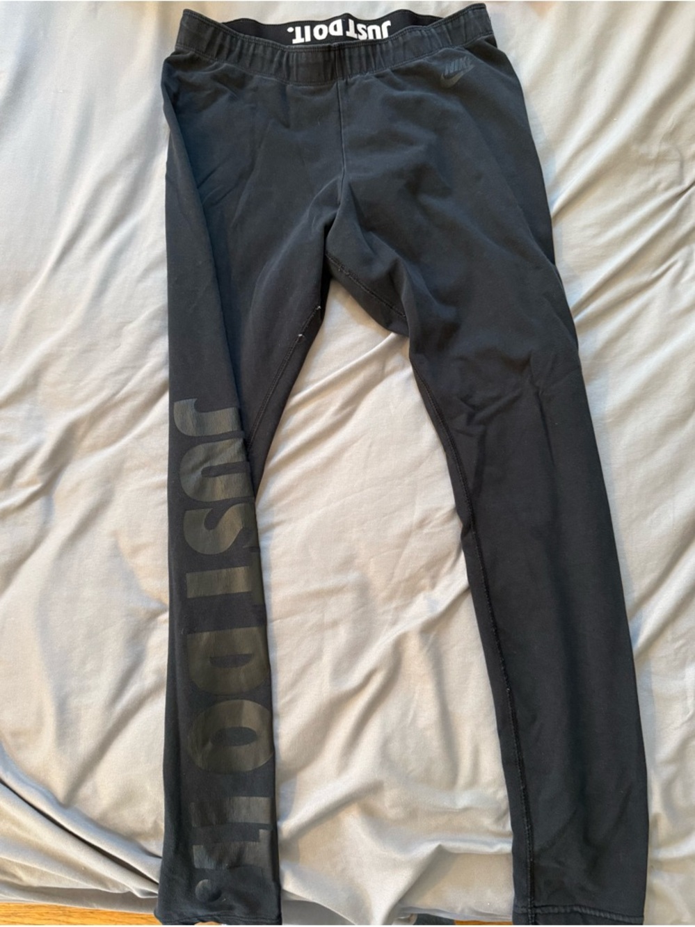 Nike Black Leggings with Subtle 'JUST DO IT' Side Print